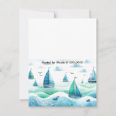 Nauticale baby jongens douche uitnodiging (Achterkant)