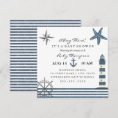 Nauticale baby shower uitnodiging (Voorkant / Achterkant)