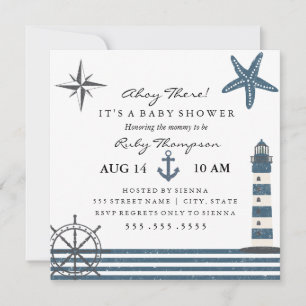 Nauticale baby shower uitnodiging