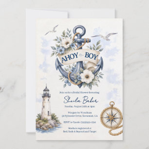 Nauticale baby shower uitnodiging Ahoy het is ee