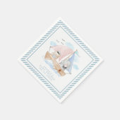 Nauticale Olifant Beer Watercolor Boot Baby Shower Servet (Hoek)