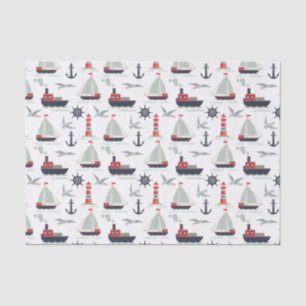 Nauticale Zeilboot Zeiler Baby Jongen Shower Feest Tissuepapier