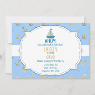NAUTIEKE BIRTHDAY BOY INVITATIE KAART