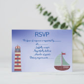 NAUTIEKE THEMA BLAUWE ACHTERGROND RSVP KAART (Staand voorkant)