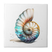 Nautilus 3D iriserende moeder parel strand shell Tegeltje (Voorkant)
