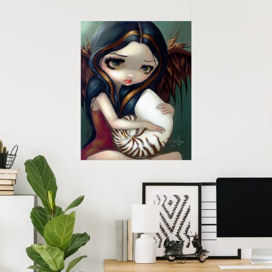 Nautilus Angel ART PRINT gothic fairy seashell fae (Thuiskantoor)