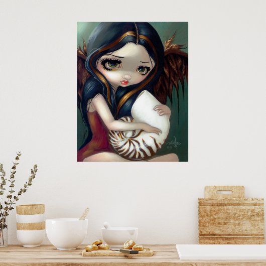 Nautilus Angel ART PRINT gothic fairy seashell fae (Keuken)