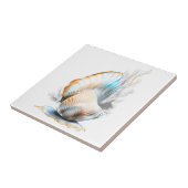 Nautilus clam zeeschelp iriserende glans strand 3D Tegeltje (Zijkant)