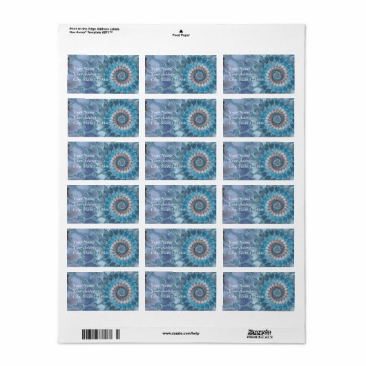 Nautilus - Fractal Art Etiket (Full Sheet)