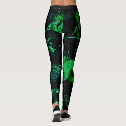 Nautilus green shell-ontwerp leggings (Achterkant)