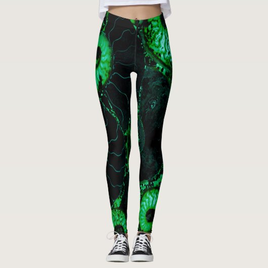 Nautilus green shell-ontwerp leggings (Voorkant)