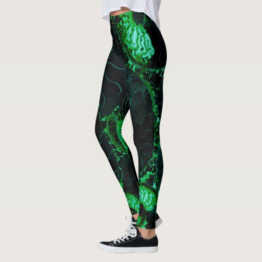 Nautilus green shell-ontwerp leggings (Links)