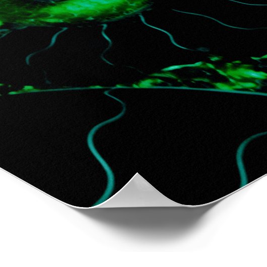 Nautilus groene schelp, doodbange geometrie poster (Hoek)