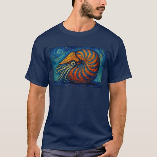 Nautilus im van Gogh Stil T-shirt (Voorkant)