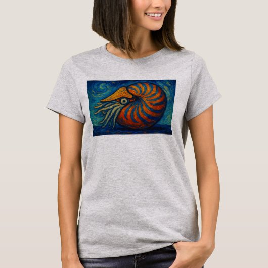 Nautilus im van Gogh Stil T-shirt (Voorkant)