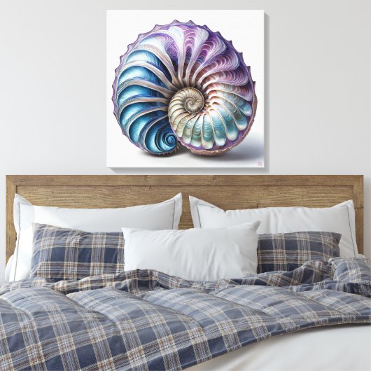 Nautilus - Ingewikkeld Canvas Art Print (Insitu (Slaapkamer))