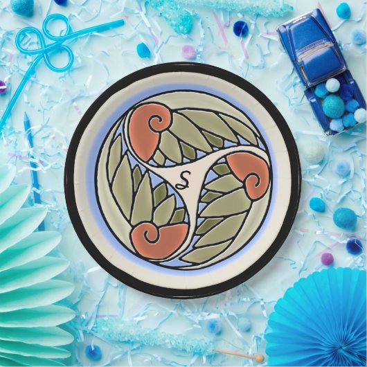 Nautilus monogram papieren bordje (Feest)