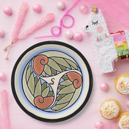 Nautilus monogram papieren bordje (Feest)