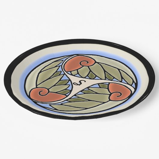 Nautilus monogram papieren bordje (Gekanteld)