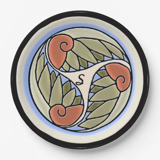 Nautilus monogram papieren bordje (Voorkant)