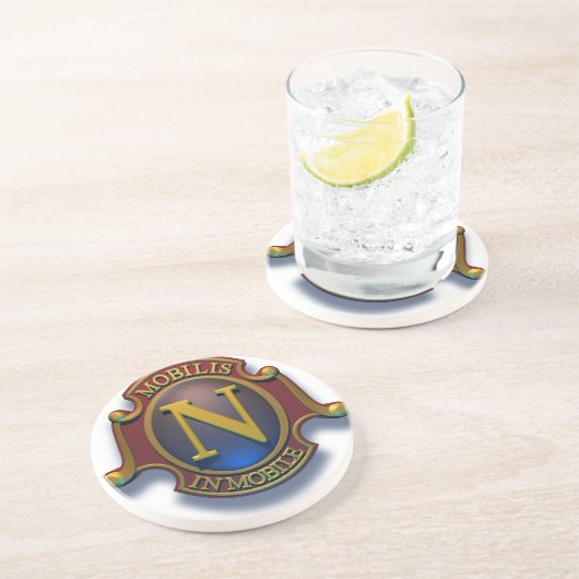 Nautilus N Shield door David McCamant Zandsteen Onderzetter (Zijkant)