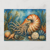 Nautilus Oceaan Aquarel Geïnspireerde Postkaart (Voorkant)