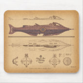 Nautilus Plans van David McCamant Mousepad Muismat (Voorkant)