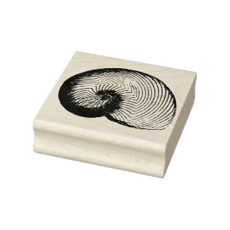 Nautilus Plicatus Shell  Rubber Art Stamp Rubberstempel