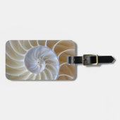 Nautilus Schelp | Gouden Spiraal Bagagelabel (Voorkant horizontaal)