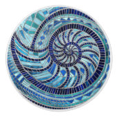Nautilus schelp mozaïek kunst keramische knop (Voorkant)