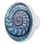 Nautilus schelp mozaïek kunst keramische knop (Rechts)