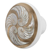 Nautilus Schelp Nepparelmoer en Goud Keramische Knop (Rechts)