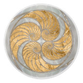 Nautilus Schelp Nepparelmoer en Goud Keramische Knop (Voorkant)