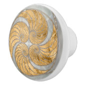 Nautilus Schelp Nepparelmoer en Goud Keramische Knop (Rechts)