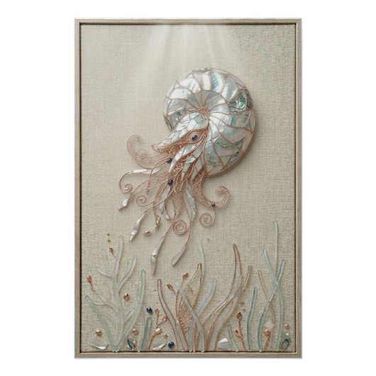 Nautilus Schelp Oceaan Wanddecoratie (Voorkant)