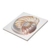 Nautilus schelp oranje parel 3D strand zee Tegeltje (Zijkant)