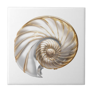 Nautilus schelp parel glans 3D strand zee Tegeltje