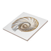 Nautilus schelp parel glans 3D strand zee Tegeltje (Zijkant)