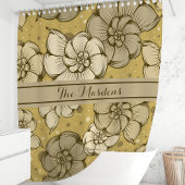 Nautilus Schelp Stippen Monogram Douchegordijn