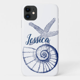 Nautilus Schelp & Zeester Zeeleven op Maat Case-Mate iPhone Case