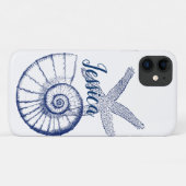 Nautilus Schelp & Zeester Zeeleven op Maat Case-Mate iPhone Case (Achterkant (horizontaal))