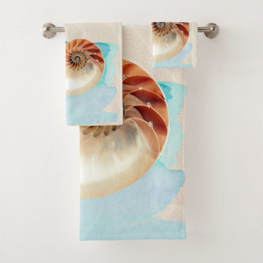 Nautilus Seashell en Zand Bad Handdoek (Insitu)
