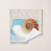 Nautilus Seashell en Zand Bad Handdoek (Wasdoekje)