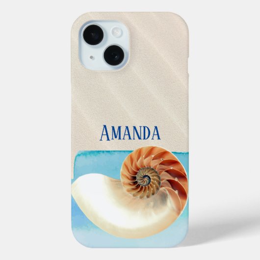 Nautilus Seashell en Zand Case-Mate iPhone Case (Achterkant)