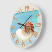Nautilus Seashell en Zand Grote Klok (Hoek)