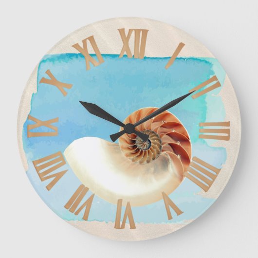 Nautilus Seashell en Zand Grote Klok (Voorkant)