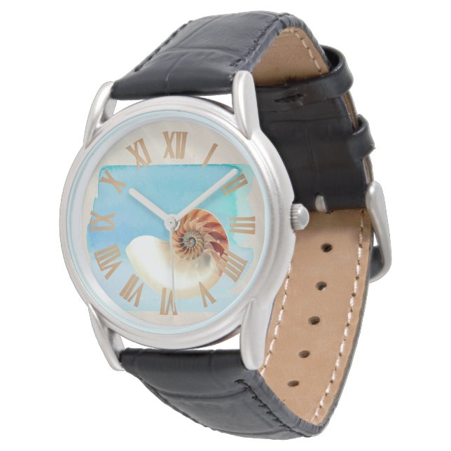 Nautilus Seashell en Zand Horloge (Gekanteld)