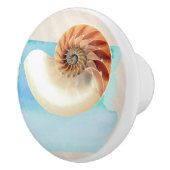 Nautilus Seashell en Zand Keramische Knop (Rechts)