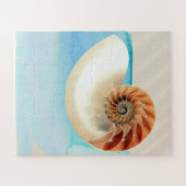 Nautilus Seashell en Zand Legpuzzel (Horizontaal)