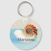 Nautilus Seashell en Zand Sleutelhanger (Voorkant)